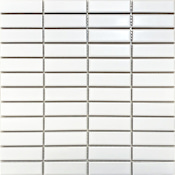 Emser Tile Impact - 11" x 12" Linear Floor and Wall Tile - Matte Visual - Sold by Sheet (0.92 SF/Sheet) White