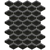 Emser Tile Catch - 10" x 13" Dimensional Wall Tile - Glossy Visual - Sold by Sheet (0.88 SF/Sheet) Black