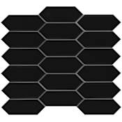 Emser Tile Catch - 11" x 13" Geometric Wall Tile - Glossy Visual - Sold by Sheet (1 SF/Sheet) Black