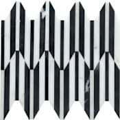 Emser Tile 10" x 12" Herringbone Wall Tile - Polished Visual - Sold by Piece (0.83 SF/Piece) White / Black