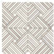 Emser Tile Alluro - 12" x 12" Basketweave Wall Tile - Polished Visual - Sold by Sheet (1 SF/Sheet) Cream