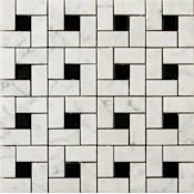 Emser Tile Marble - 12" x 12" Rectangle, Square Wall Tile - Honed Visual - Sold by Sheet (1 SF/Sheet) Bianco Gioia Black