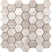 Emser Tile Marble - 12" x 12" Hexagon Wall Tile - Textured Visual - Sold by Sheet (0.98 SF/Sheet) Cream