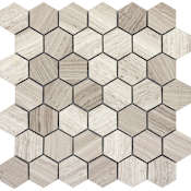 Emser Tile Marble - 12" x 12" Hexagon Wall Tile - Honed Visual - Sold by Sheet (0.98 SF/Sheet) Cream