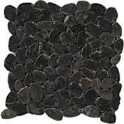 Emser Tile Rivera Pebbles - 12" x 12" Specialty Tile - Textured Visual - Sold by Sheet (1 SF/Sheet) Black