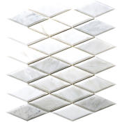 Emser Tile Marble - 10" x 13" Diamond Wall Tile - Textured Visual - Sold by Sheet (0.9 SF/Sheet) Winter Frost