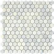 Emser Tile Marble - 12" x 12" Geometric Wall Tile - Polished Visual - Sold by Sheet (0.98 SF/Sheet) Winter Frost