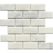 Emser Tile Marble - 12" x 12" Brick Wall Tile - Polished Visual - Sold by Sheet (0.98 SF/Sheet) Winter Frost