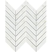 Emser Tile Marble - Chevron Mosaic Wall Tile - Polished Marble Visual - Sold by Sheet  (1 SF/Sheet) Winter Frost