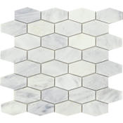 Emser Tile Marble - 12" x 12" Geometric Wall Tile - Polished Visual - Sold by Sheet (1.02 SF/Sheet) Winter Frost