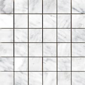 Emser Tile Marble - 2" x 2" Square Wall Tile - Polished Visual - Sold by Sheet (1 SF/Sheet) Winter Frost