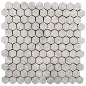 Emser Tile Marble - 12" x 12" Hexagon Wall Tile - Polished Visual - Sold by Sheet (1 SF/Sheet) Silver