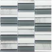 Emser Tile La Vie - 12" x 12" Rectangle Tile - Satin Visual - Sold by Sheet (0.98 SF/Sheet) Silver