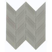 Emser Tile Edge - 12" x 12" Chevron Wall Tile - Glossy Visual - Sold by Sheet (1.01 SF/Sheet) Morning Fog