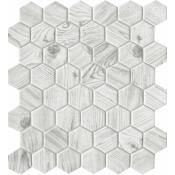 Emser Tile Echo - 12" x 13" Hexagon Wall Tile - Polished Visual - Sold by Sheet (1.1 SF/Sheet) White