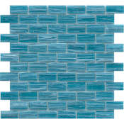 Emser Tile Swirl - 12" x 12" Brick Wall Tile - Glossy Visual - Sold by Sheet (0.95 SF/Sheet) Aqua