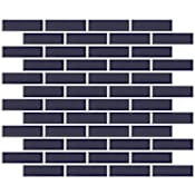Emser Tile Savvy - 11" x 12" Brick Floor and Wall Tile - Glossy Visual - Sold by Sheet (0.92 SF/Sheet) Navy