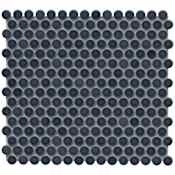 Emser Tile Savvy - 11" x 12" Penny Floor and Wall Tile - Glossy Visual - Sold by Sheet (0.97 SF/Sheet) Navy