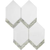 Emser Tile Intrigue - 11" x 15" Cubed, Geometric Floor and Wall Tile - Polished Visual - Sold by Sheet (1.08 SF/Sheet) Mirror