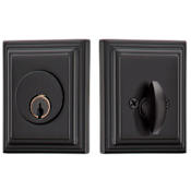 Emtek Rectangular Style Brass Modern Single Cylinder Deadbolt Flat Black