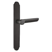 Emtek Sandcast Bronze Door Configuration 1 Inactive Multi Point Narrow Arched Trim Lever Set with American Cylinder Below Handle Flat Black