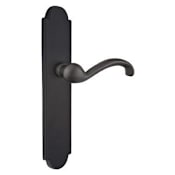 Emtek Sandcast Bronze Door Configuration 1 Passage Multi Point Arched Trim Lever Set with American Cylinder Below Handle Flat Black
