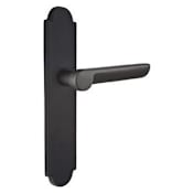 Emtek Sandcast Bronze Door Configuration 1 Patio Multi Point Arched Trim Lever Set with American Cylinder Below Handle Flat Black
