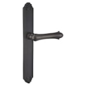 Emtek Lost Wax / Tuscany Bronze Door Configuration 1 Patio Multi Point Narrow Trim Lever Set with American Cylinder Below Handle Flat Black