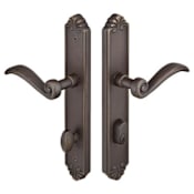 Emtek Lost Wax / Tuscany Bronze Door Configuration 1 Keyed Entry Multi Point Trim Lever Set with American Cylinder Below Handle Medium Bronze