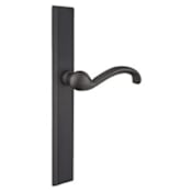Emtek Sandcast Bronze Door Configuration 1 Patio Multi Point Narrow Trim Lever Set with American Cylinder Below Handle Flat Black