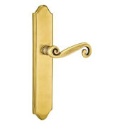 Emtek Classic Brass Door Configuration 1 Passage Multi Point Trim Lever Set with American Cylinder Below Handle French Antique