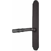 Emtek Sandcast Bronze Door Configuration 2 Patio Multi Point Narrow Arched Trim Lever Set with American Cylinder Above Handle Flat Black