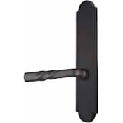 Emtek Sandcast Bronze Door Configuration 2 Thumbturn Multi Point Arched Trim Lever Set with American Cylinder Above Handle Flat Black