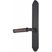 Emtek Lost Wax / Tuscany Bronze Door Configuration 2 Patio Multi Point Narrow Trim Lever Set with American Cylinder Above Handle Flat Black