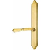 Emtek Classic Brass Door Configuration 2 Patio Multi Point Narrow Trim Lever Set with American Cylinder Above Handle French Antique