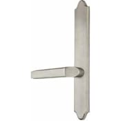 Emtek Classic Brass Door Configuration 2 Inactive Multi Point Narrow Trim Lever Set with American Cylinder Above Handle Pewter