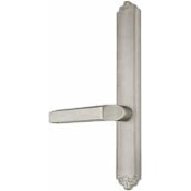 Emtek Designer Brass Door Configuration 2 Inactive Multi Point Narrow Trim Lever Set with American Cylinder Above Handle Pewter
