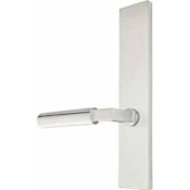 Emtek Brass Modern Door Configuration 2 Inactive Multi Point Trim Lever Set with American Cylinder Above Handle Brushed Stainless Steel