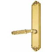 Emtek Designer Brass Door Configuration 3 Passage Multi Point Trim Lever Set with American Cylinder Above Handle French Antique