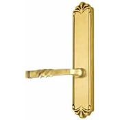 Emtek Designer Brass Door Configuration 3 Inactive Multi Point Trim Lever Set with American Cylinder Above Handle French Antique