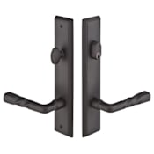 Emtek Sandcast Bronze Door Configuration 3 Passage Multi Point Trim Lever Set with American Cylinder Above Handle Flat Black