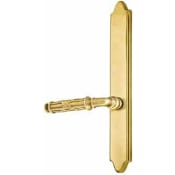 Emtek Classic Brass Door Configuration 3 Passage Multi Point Narrow Trim Lever Set with American Cylinder Above Handle French Antique