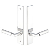 Emtek Brass Modern Door Configuration 3 Thumbturn Multi Point Trim Lever Set with American Cylinder Above Handle Polished Chrome