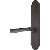 Emtek Sandcast Bronze Door Configuration 4 Inactive Multi Point Arched Trim Lever Set with American Cylinder Above Handle Medium Bronze