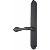 Emtek Lost Wax / Tuscany Bronze Door Configuration 4 Patio Multi Point Narrow Trim Lever Set with American Cylinder Above Handle Flat Black