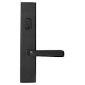 Emtek Sandcast Bronze Door Configuration 4 Keyed Entry Multi Point Trim Lever Set with American Cylinder Above Handle Flat Black