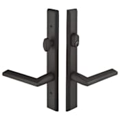 Emtek Sandcast Bronze Door Configuration 4 Inactive Multi Point Trim Lever Set with American Cylinder Above Handle Flat Black