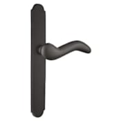 Emtek Sandcast Bronze Door Configuration 6 Thumbturn Multi Point Narrow Arched Trim Lever Set with American Cylinder Below Handle Flat Black