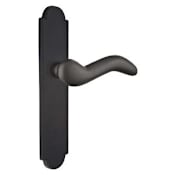 Emtek Sandcast Bronze Door Configuration 6 Inactive Multi Point Arched Trim Lever Set with American Cylinder Below Handle Flat Black