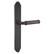 Emtek Lost Wax / Tuscany Bronze Door Configuration 6 Passage Multi Point Narrow Trim Lever Set with American Cylinder Below Handle Flat Black